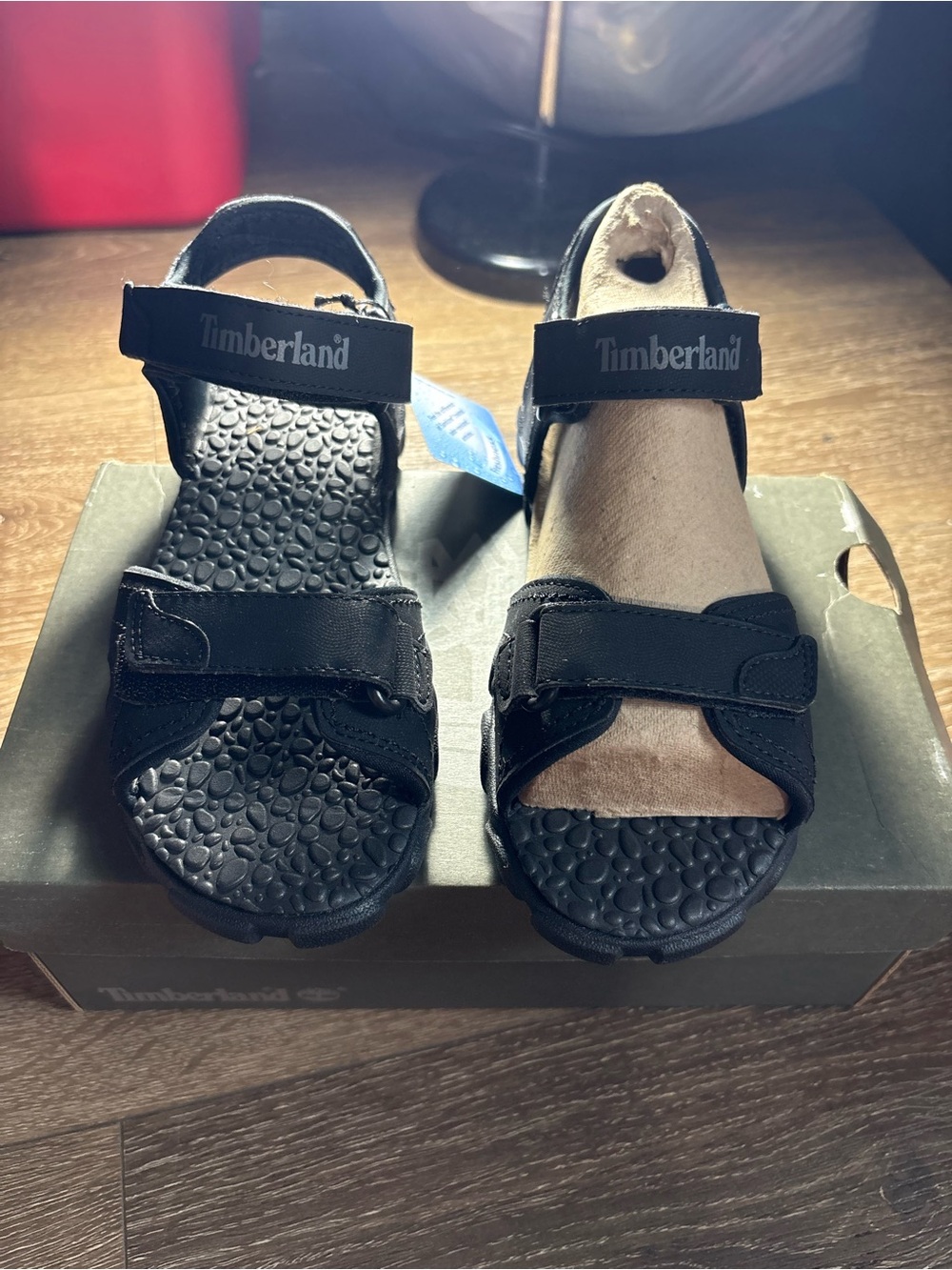 Timberland Kids Black Adjustable Strap Sandals